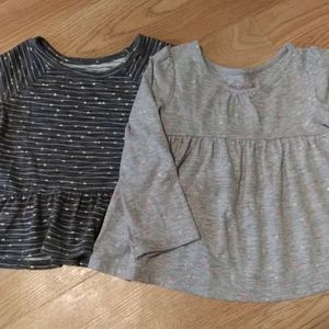 Girls long sleeve peplum shirt bundle